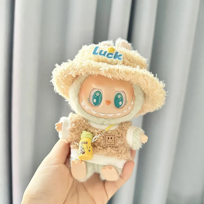 π Pumpkin Outfit Set β Clothes for 17cm Labubu & 10cm Idol Dolls π§‘
