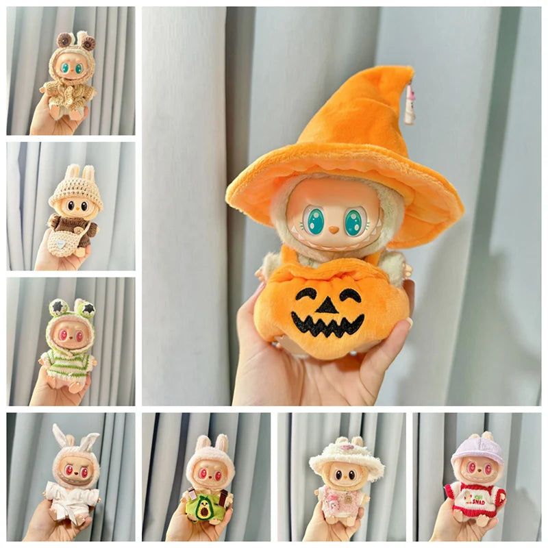 π Pumpkin Outfit Set β Clothes for 17cm Labubu & 10cm Idol Dolls π§‘
