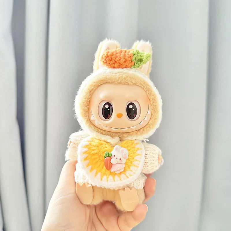 π Pumpkin Outfit Set β Clothes for 17cm Labubu & 10cm Idol Dolls π§‘
