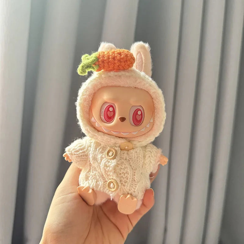 π Pumpkin Outfit Set β Clothes for 17cm Labubu & 10cm Idol Dolls π§‘