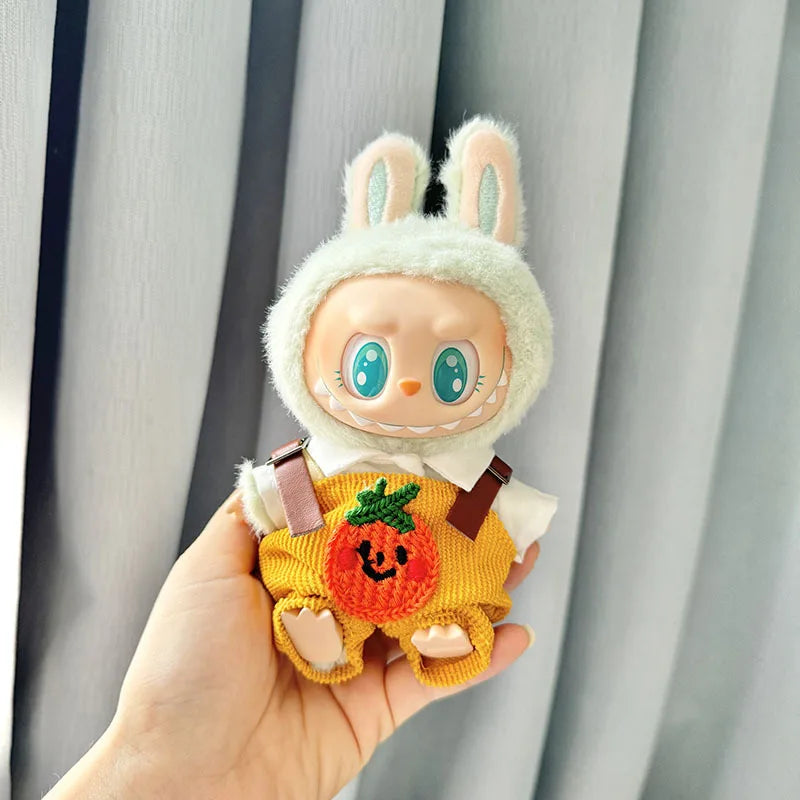 π Pumpkin Outfit Set β Clothes for 17cm Labubu & 10cm Idol Dolls π§‘