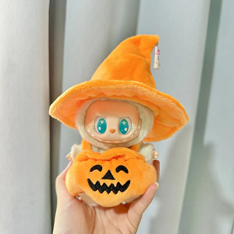 π Pumpkin Outfit Set β Clothes for 17cm Labubu & 10cm Idol Dolls π§‘