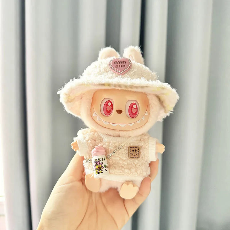 π Pumpkin Outfit Set β Clothes for 17cm Labubu & 10cm Idol Dolls π§‘