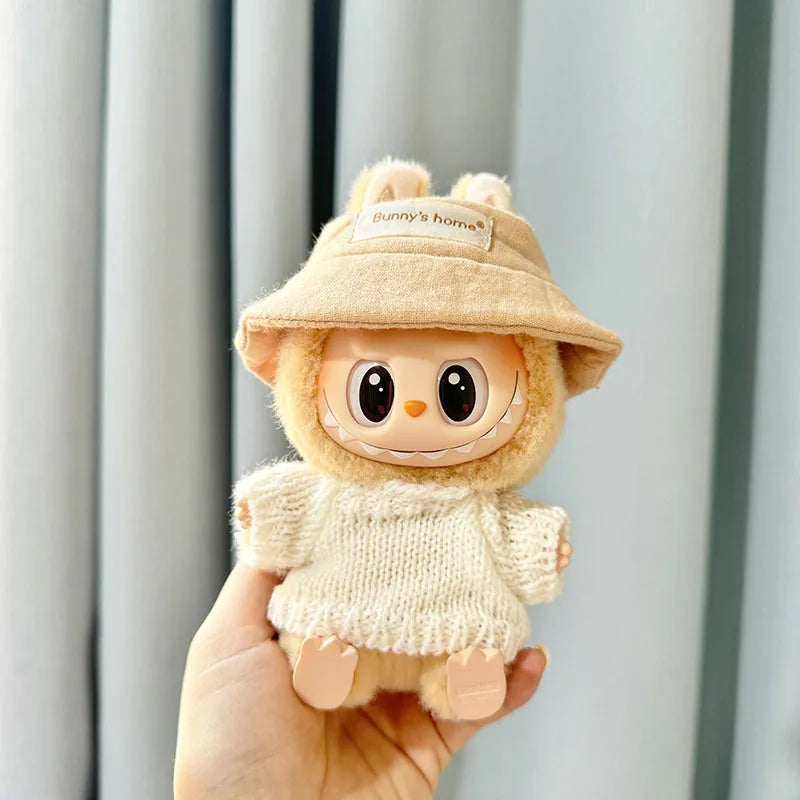 π Pumpkin Outfit Set β Clothes for 17cm Labubu & 10cm Idol Dolls π§‘
