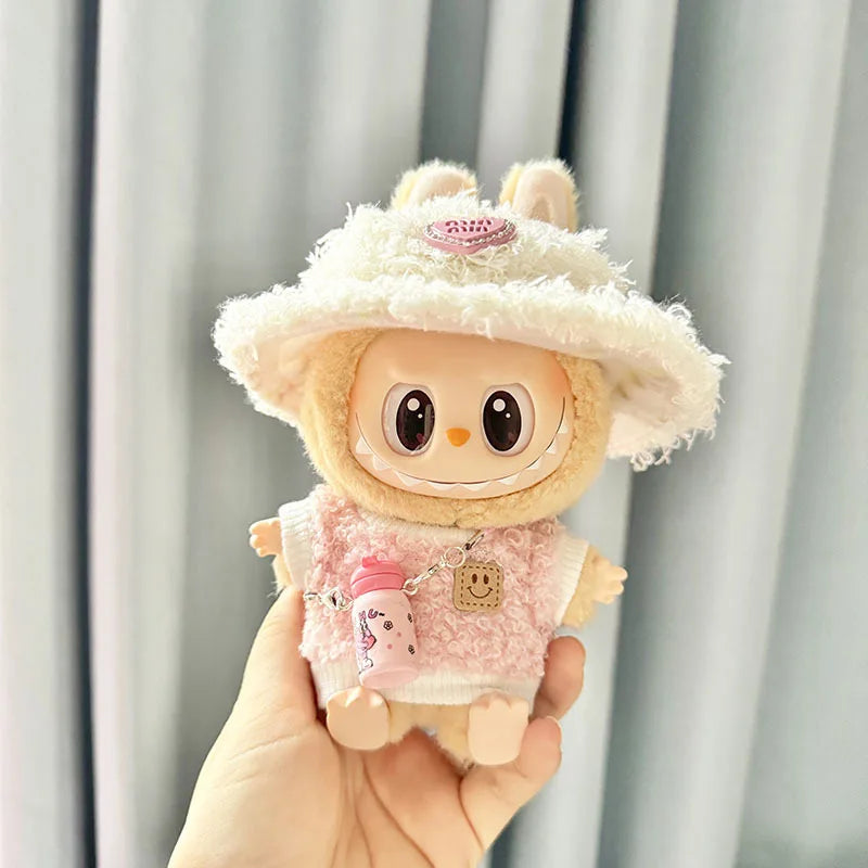 🎃 Pumpkin Outfit Set – Clothes for 17cm Labubu & 10cm Idol Dolls 🧡